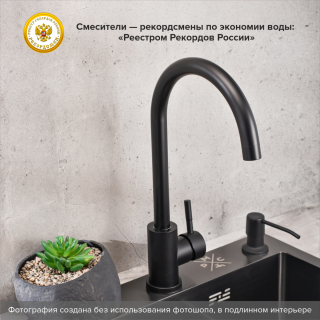 Смеситель для кухни РМС SUS124BL-017F чёрный